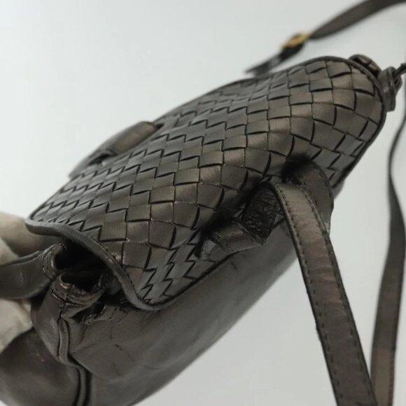 BOTTEGA VENETA INTRECCIATO Backpack Leather Silver Auth bs28930 main image 9
